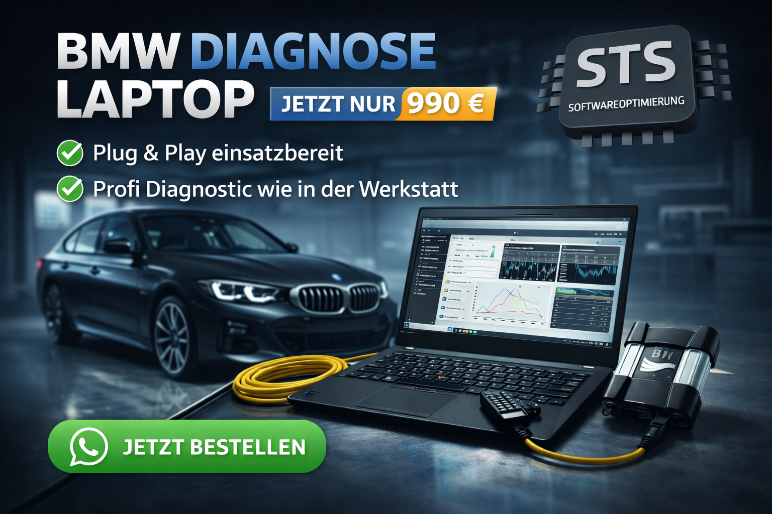 ✅ BMW Diagnose Laptop – Komplettset für BMW / MINI (Profi Diagnose)